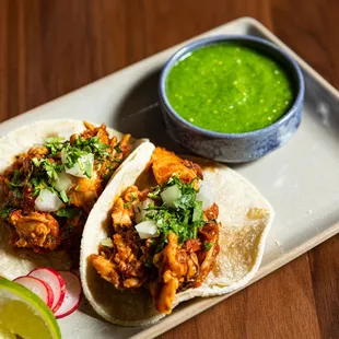 two tacos on a plate