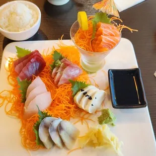 sashimi, sushi, sushi and sashimi, food