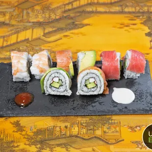 a plate of sushi