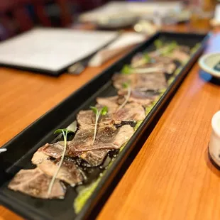 Gyu Tataki (seared wagyu beef) Super tender and flavorful.