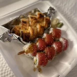 Stockton Roll and Red Dragon Roll