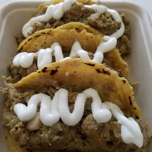 Got the Pork Chilie Verde Tacos. Taste amazing!!! Abit expensive at $3.75 a taco.