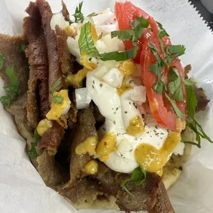 a close up of a plate of food