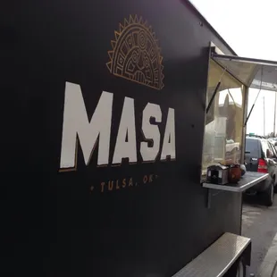 the entrance to the restaurant