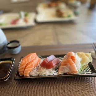 a plate of sushi