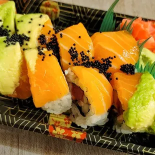 a plate of sushi