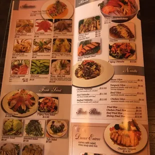 a menu for a japanese restaurant