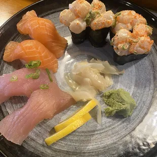 sashimi, sushi, sushi and sashimi, food