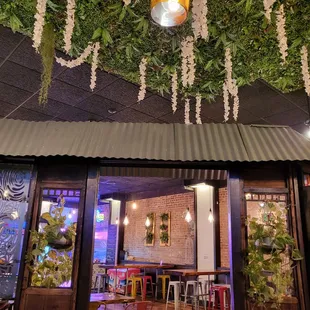 How fun is this decor?! The light globes in one area were beer bottles!