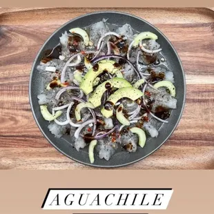 a plate of vegetables on ice