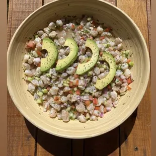 an avocado salad in a bowl