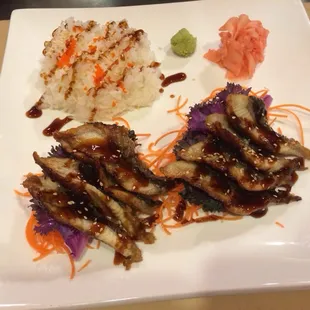 a plate of food on a table