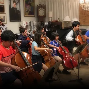 String ensemble rehearsing for annual Christmas concerts