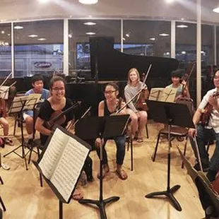 Rehearsing J.S. Bach&apos;s Keyboard Concerto in G Minor.