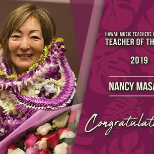 Nancy Masaki named 2019 Hawaii Music Teachers Association&apos;s Teacher of the Year