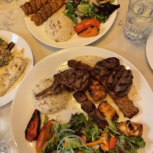 a table full of different types of food