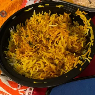 Lamb biryani.