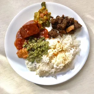 Ordered Kerala meal to go and enjoyed it at home.