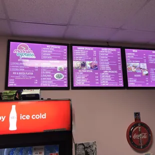 Full in store menu