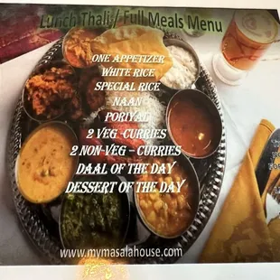 Lunch menu