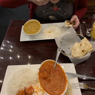 Chicken Tikka Masala and Lamb Korma