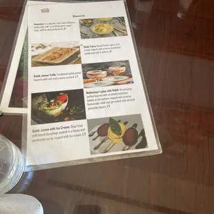 dessert menu