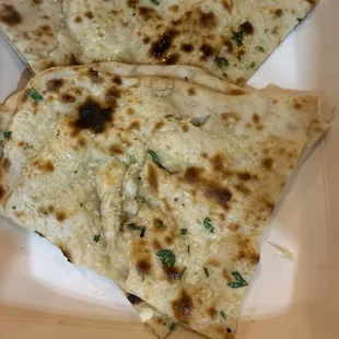 Garlic naan. Four pieces per order