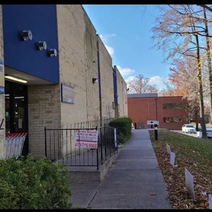 Ramp access to parking area handicap parking spot as well
