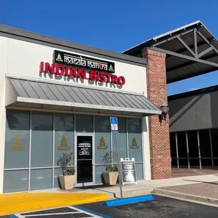 the entrance to the restaurant