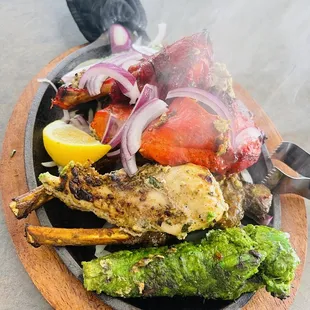 Masala Mantra Special Grill was steaming hot! Shrimp was not served in the same grill due to allergies.