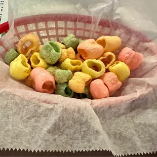 a basket full of candy