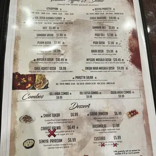 Menu as of January 22, 2023