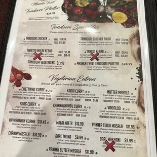 Menu as of January 22, 2023