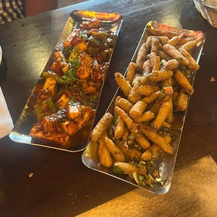 Chilli Paneer  Baby corn pepper fries