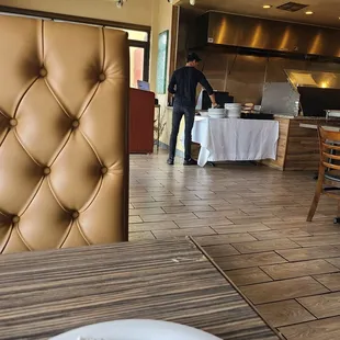 a man in the background