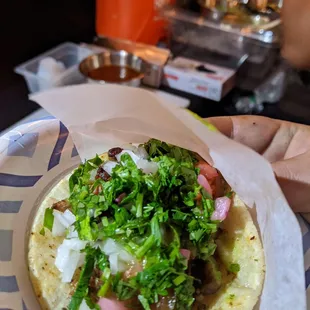 Street Taco with fresh tortilla!