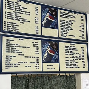 Updated menu and sauces
