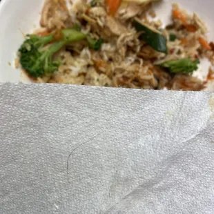 Hair and rice bowl.