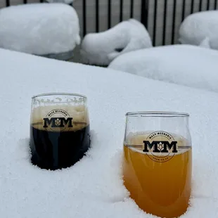 Beer in snow