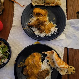 We split the lamb korma/chicken tikki and still had enough for another dinner