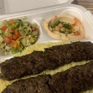 Beef Kafta Kebab Platter