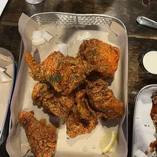 Half chicken with Red Hot Pepper Sauce.