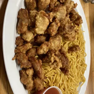 7. Sweet and Sour Chicken with sub noodles for rice