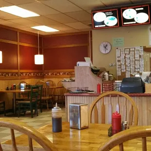 the inside of a restaurant