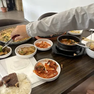 Soup, seafood pancake, beef short rib