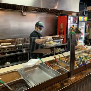 a man preparing food