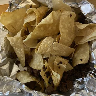 This was what I received for your super nachos. $11. Come on. This is ridiculous.