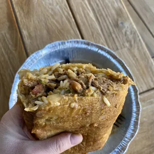 Meat Burrito, Barbacoa Beef, Chimichanga