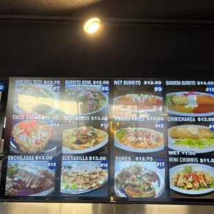 Menu board 2