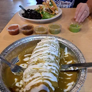 Wet burrito and hard shell tacos